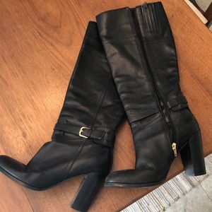 Black leather boots